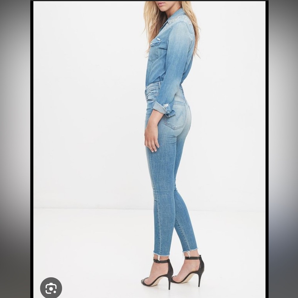 Mother denim high waisted looker ankle fray in  shake well size 26